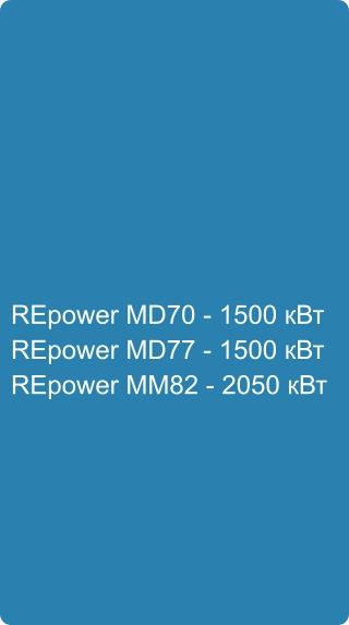 REpower MD70 - 1500 кВт REpower MD77 - 1500 кВт REpower MM82 - 2050 кВт